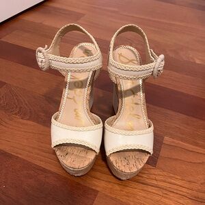 Sam Edelman Cream Wedge Sandals